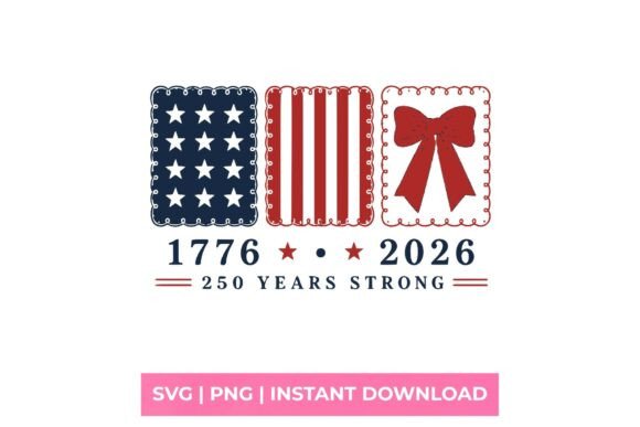 1776 2026 USA 250 Retro Bow SVG: Graphics & T-Shirt Designs