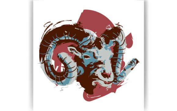 Decorative Aries Painting Graphics for T-Shirt Designs