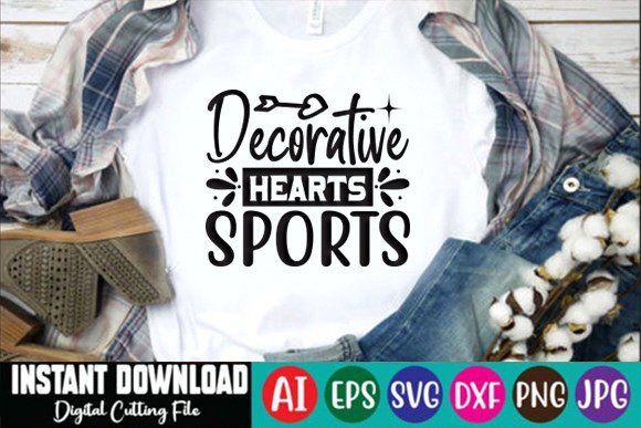Decorative Hearts Sports Graphics for T-Shirt Designs