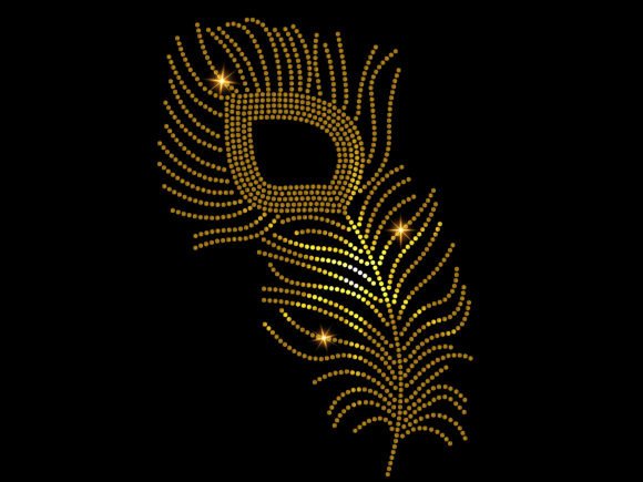 Golden Peacock Feather Graphics for T-Shirt Designs