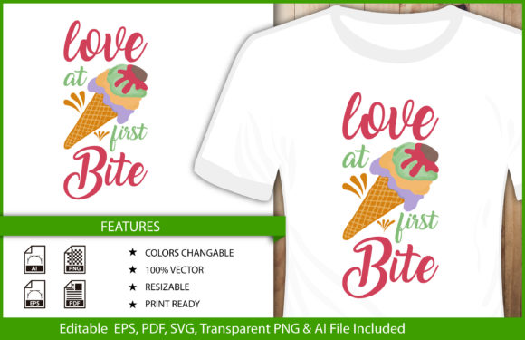 Graphics for T-Shirt Designs: Love at First Bite ICE