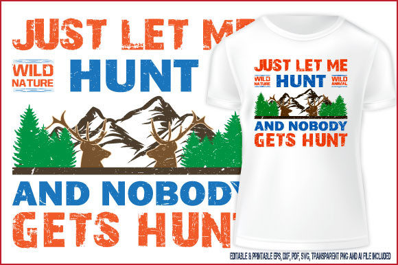 Hunting T-shirt Design Mountain Vector Graphics