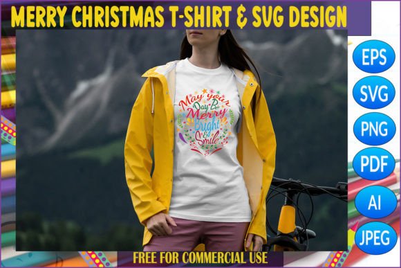 Merry Christmas SVG for T-Shirt Designs & Graphics