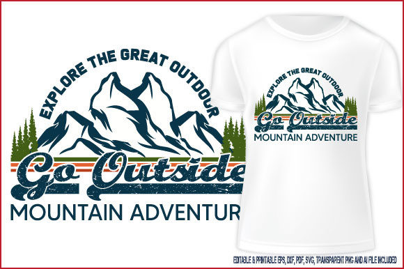 Mountain Adventure Vector Graphics for T-Shirt Designs