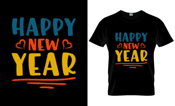 New Year T-shirt and Mug Design 04 Graphics & Print Templates