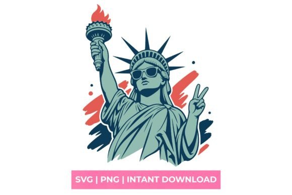 Statue of Liberty Peace Sign SVG for Graphics and T-Shirt Designs