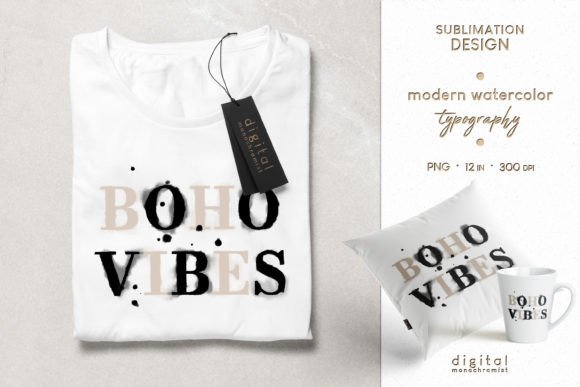 Sublimation Clipart PNG Boho Vibes Graphics for T-Shirt Designs