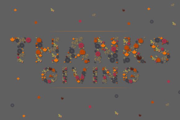 Thanks Giving Vector Font Alphabet for Graphics