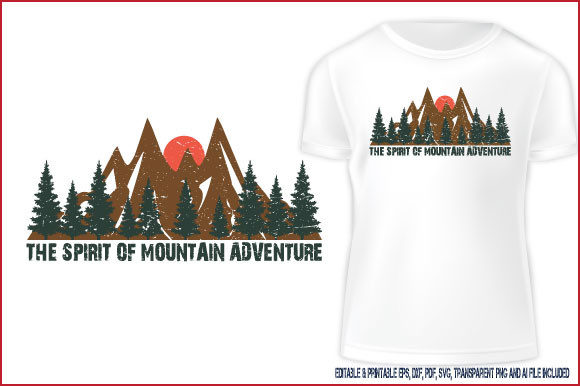 Tshirt the Spirit of Mountain Adventure Graphics for T-Shirt Designs