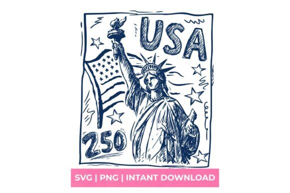 USA 250th Anniversary Statue of Liberty Graphics & T-Shirt Designs